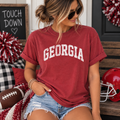 Georgia Shirt, Georgia Game Day Shirt, Red Football Tee, Distressed Collegiate Shirt, Georgia Football Shirt, Southern Game Day Tee
