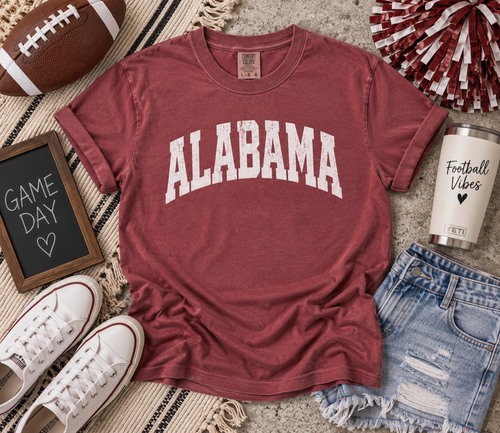 Alabama Shirt, Alabama Game Day Shirt, Crimson Football Tee, Comfort Colors Shirt, Distressed Collegiate Tee, Alabama Football Shirt