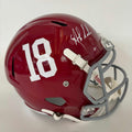 Autographed/Signed Nick Saban Alabama Crimson Tide FS Full Size College Football Helmet Beckett BAS COA